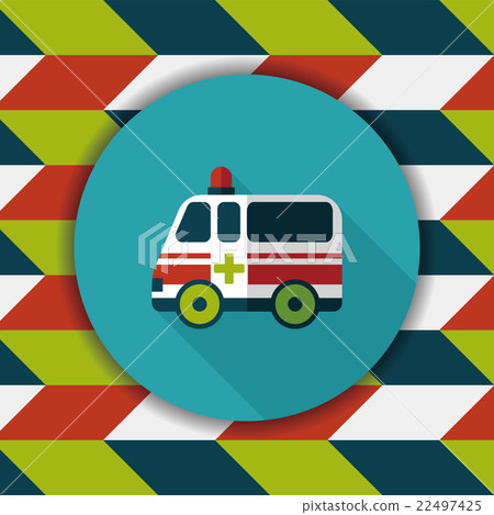 ambulance car flat icon with long shadow,eps10 ambulance car flat icon with long shadow,eps10 22497425
