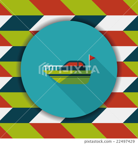 Yacht flat icon with long shadow,eps10 - Stock Illustration [22497429 ...