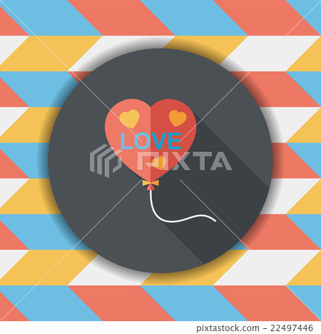 love balloons flat icon with long shadow,eps10 - Stock Illustration ...