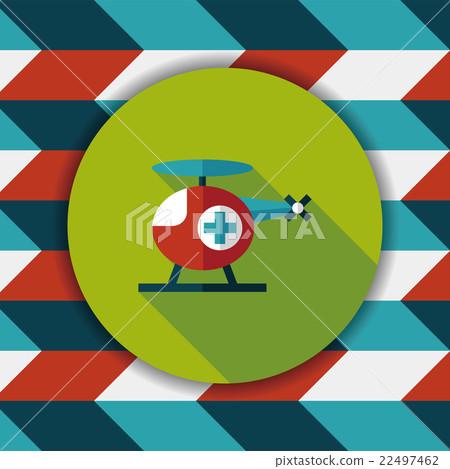 Medical helicopter flat icon with long shadow,eps10 Medical helicopter flat icon with long shadow,eps10 22497462