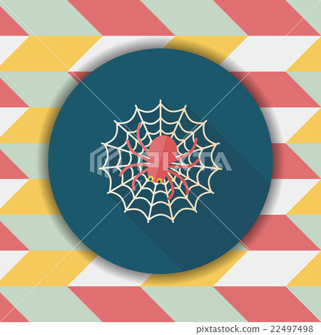 Halloween Spider flat icon with long shadow,eps10 Halloween Spider flat icon with long shadow,eps10 22497498