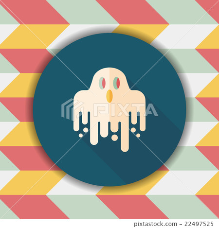 ghost flat icon with long shadow,eps10 22497525