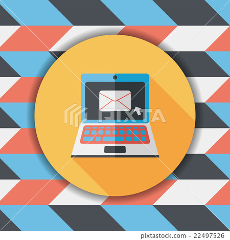 laptop flat icon with long shadow,eps10 22497526