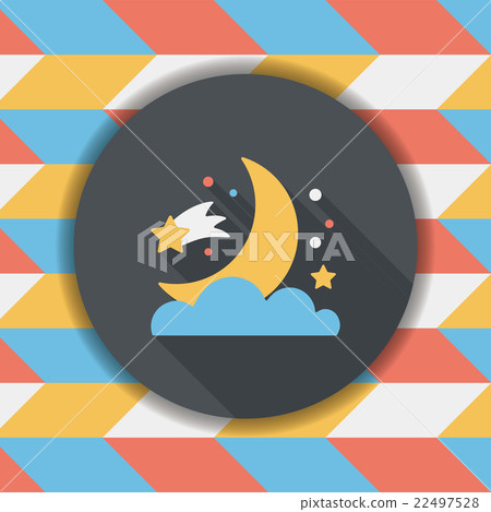 Space moon and star flat icon with long shadow,eps10 Space moon and star flat icon with long shadow,eps10 22497528