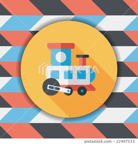 Train toy flat icon with long shadow,EPS 10 Train toy flat icon with long shadow,EPS 10 22497533