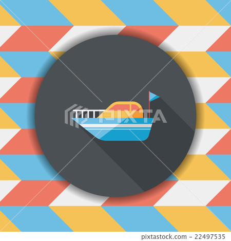 Yacht flat icon with long shadow,eps10 Yacht flat icon with long shadow,eps10 22497535