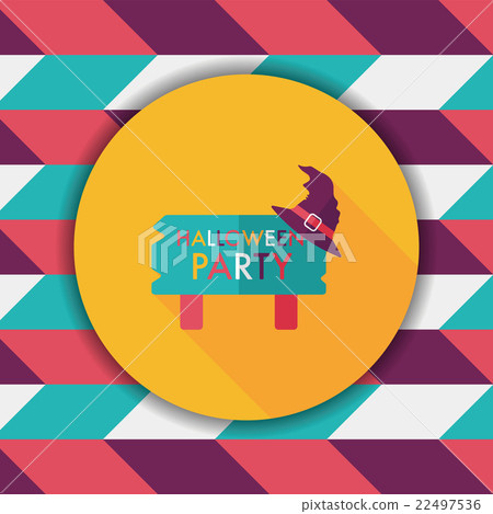 Halloween party sign flat icon with long shadow,eps10 22497536