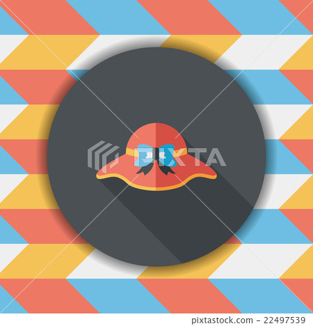 Women hat flat icon with long shadow,eps10 22497539