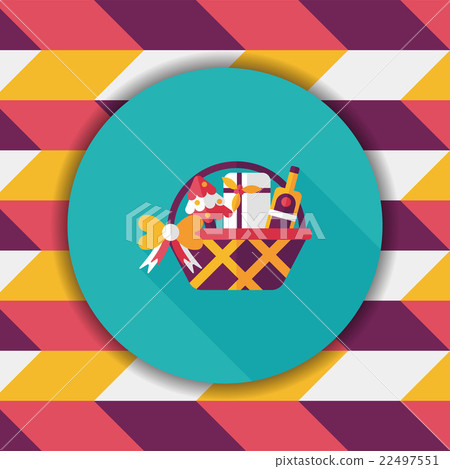 Christmas gift baskets flat icon with long shadow, eps10 Christmas gift baskets flat icon with long shadow, eps10 22497551