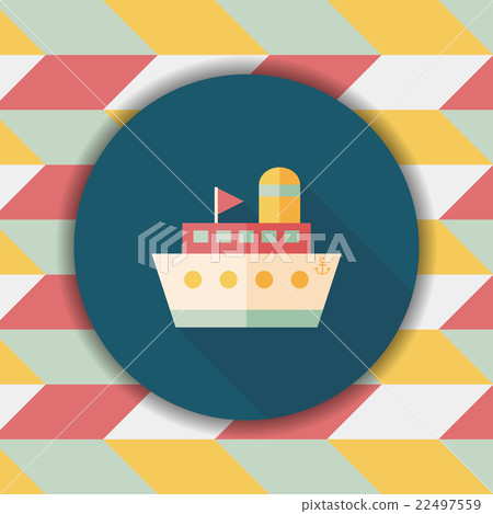 ship boat flat icon with long shadow,eps10 - Stock Illustration ...