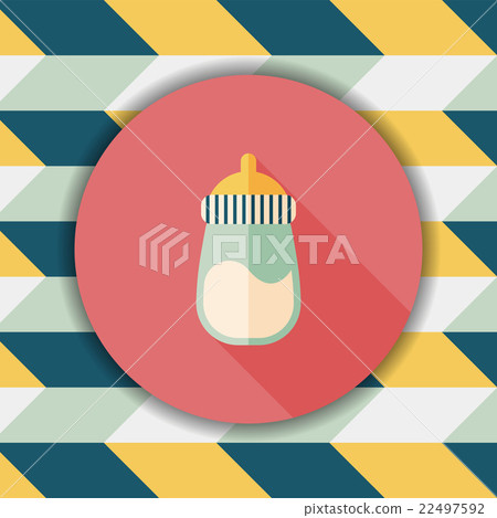 Baby bottle flat icon with long shadow,EPS 10 Baby bottle flat icon with long shadow,EPS 10 22497592