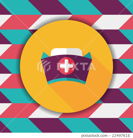 nurse hat flat icon with long shadow,eps10 22497618