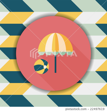 beach umbrella with ball flat icon with long shadow,eps10 beach umbrella with ball flat icon with long shadow,eps10 22497619