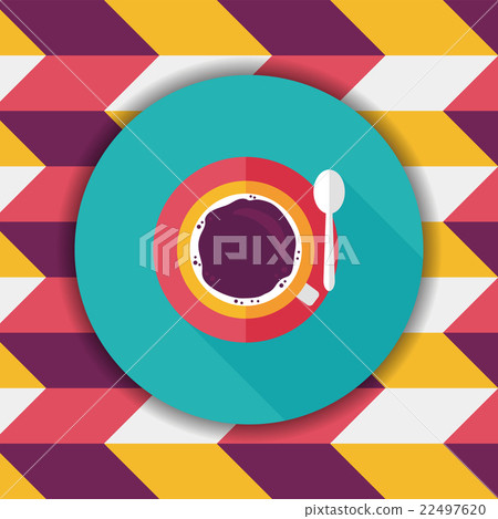 black coffee flat icon with long shadow,eps10 22497620
