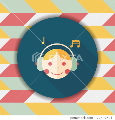 Music flat icon with long shadow,eps10 - Stock Illustration [22497691 ...