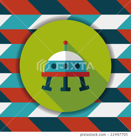 Space UFO flat icon with long shadow, eps10 22497705
