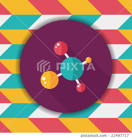 Molecule flat icon with long shadow,eps10 - Stock Illustration ...