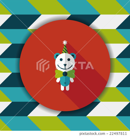 birthday teddy bear flat icon with long shadow,eps10 birthday teddy bear flat icon with long shadow,eps10 22497811