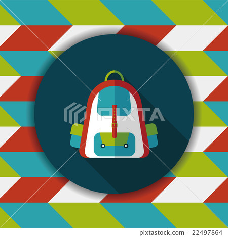 Backpack flat icon with long shadow,eps10 Backpack flat icon with long shadow,eps10 22497864