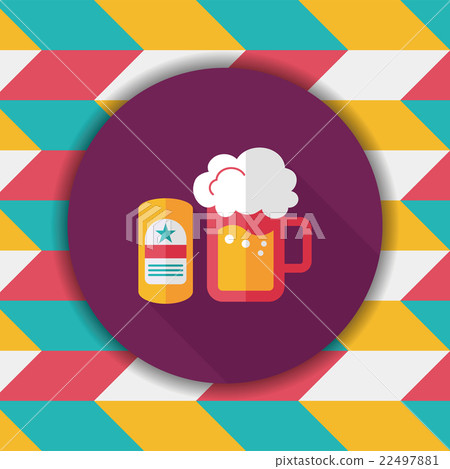beer flat icon with long shadow,eps10 22497881