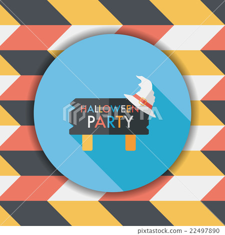 Halloween party sign flat icon with long shadow,eps10 Halloween party sign flat icon with long shadow,eps10 22497890