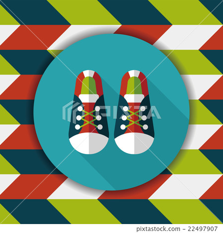 vintage shoes flat icon with long shadow,eps10 vintage shoes flat icon with long shadow,eps10 22497907