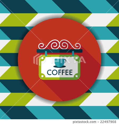 Coffee shop signs flat icon with long shadow,eps10 Coffee shop signs flat icon with long shadow,eps10 22497908