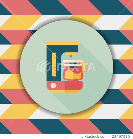 coffee machine flat icon with long shadow,eps10 22497910