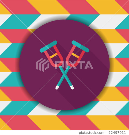 Crutch flat icon with long shadow,eps10 22497911