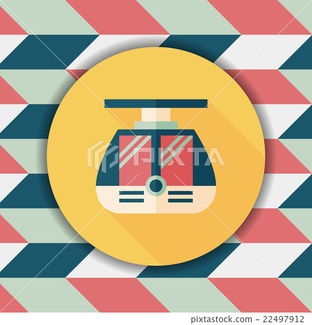 tram flat icon with long shadow,eps10 22497912