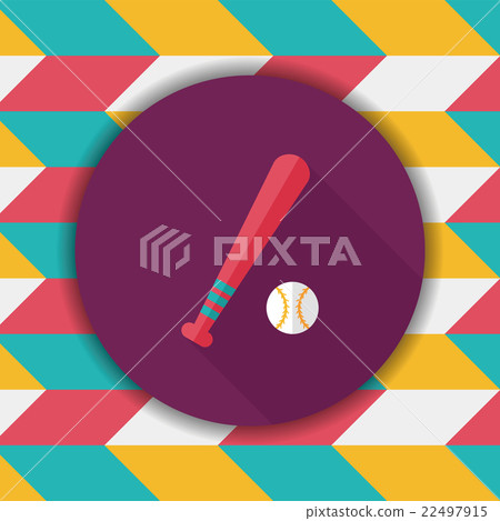 Baseball flat icon with long shadow,eps10 Baseball flat icon with long shadow,eps10 22497915