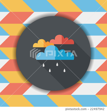 rain flat icon with long shadow,eps10 - Stock Illustration [22497942 ...