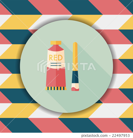 paint brush flat icon with long shadow,eps 10 - Stock Illustration ...