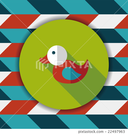 Duck toy flat icon with long shadow,eps 10 Duck toy flat icon with long shadow,eps 10 22497963