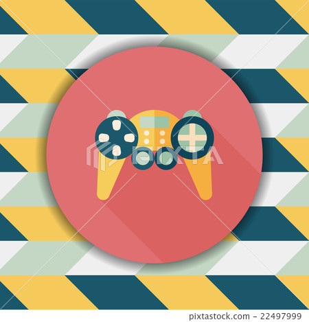 Game controller flat icon with long shadow,eps10 - Stock Illustration ...