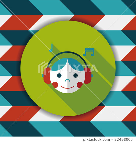 Music flat icon with long shadow,eps10 Music flat icon with long shadow,eps10 22498003