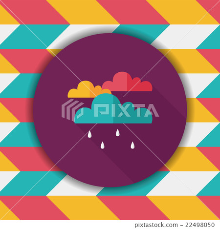 rain flat icon with long shadow,eps10 - Stock Illustration [22498050 ...
