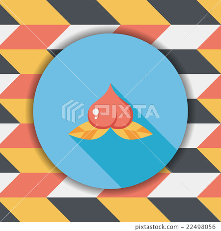 Chinese New Year peaches of immortality flat icon wtih long shad Chinese New Year peaches of immortality flat icon wtih long shad 22498056
