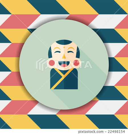 Chinese New Year flat icon with long shadow,eps10, Maitreya doll 22498154