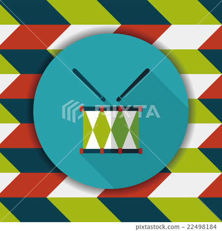 drum flat icon with long shadow,eps10 - Stock Illustration [22498184 ...