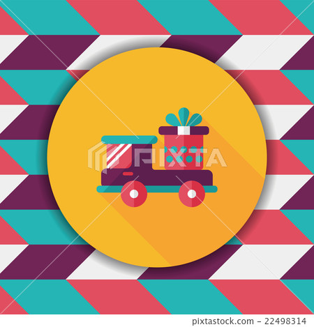 shopping cart flat icon with long shadow - Stock Illustration [22498314 ...