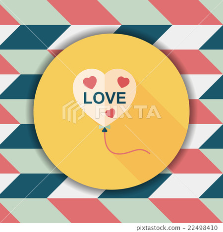 love balloons flat icon with long shadow,eps10 - Stock Illustration ...