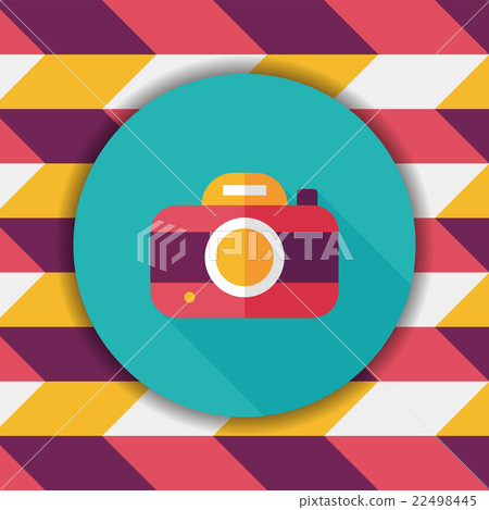 camera flat icon with long shadow,eps10 - Stock Illustration [22498445 ...