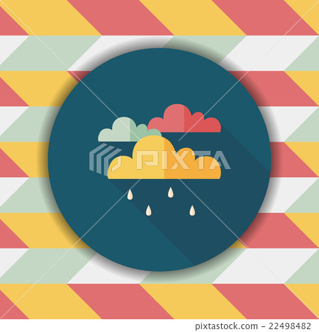 rain flat icon with long shadow,eps10 - Stock Illustration [22498482 ...