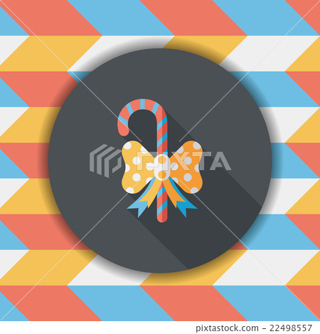 Christmas candy cane flat icon with long shadow,eps10 Christmas candy cane flat icon with long shadow,eps10 22498557