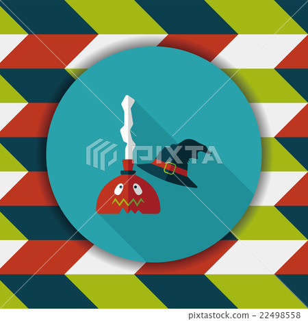 Witch broom flat icon with long shadow,eps10 Witch broom flat icon with long shadow,eps10 22498558