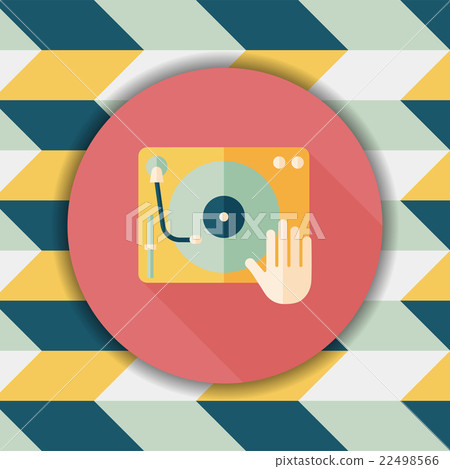 DJ music flat icon with long shadow,eps10 22498566