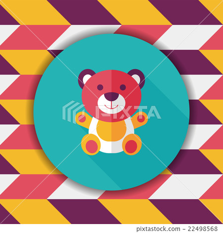 teddy bear flat icon with long shadow,eps 10 22498568