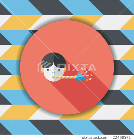 Birthday party boy flat icon with long shadow,eps10 22498571