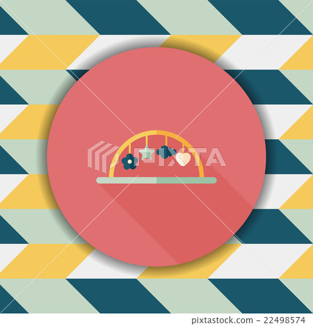 Baby crib hanging toy flat icon with long shadow,eps10 22498574
